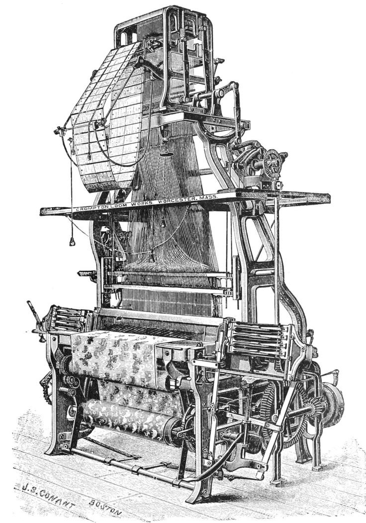 Textile weaving loom showing intricate fabric production at Al Mohands facility
